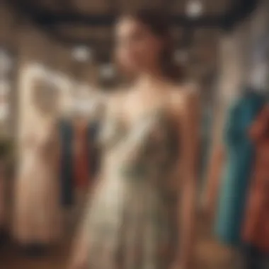 Sustainable Fashion Choices Eco-friendly fashion options displayed in a shop