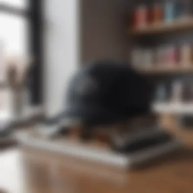 Sleek Minimalist Cap Storage on Desk Minimalist cap storage solution on a desk