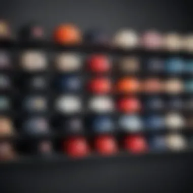 Elegant Wall-Mounted Cap Display Stylish wall-mounted baseball cap storage rack