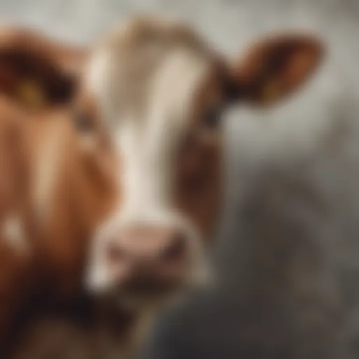 Close-up of textured cow print wall decal showcasing its detail