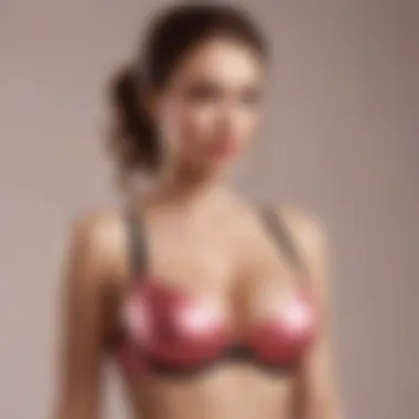 Stylish variations of front closure push-up bras displayed in diverse settings