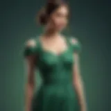 Elegant green cut out dress on display