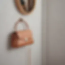 Elegant wall-mounted purse holder in a modern entryway