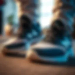 Close-up of advanced shock absorption technology in sneakers