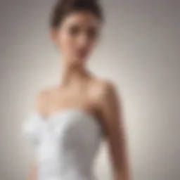 Elegant white bandeau dress on a mannequin