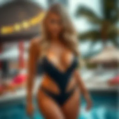 Fashionable swimwear collection featuring v front high waisted bikini bottoms