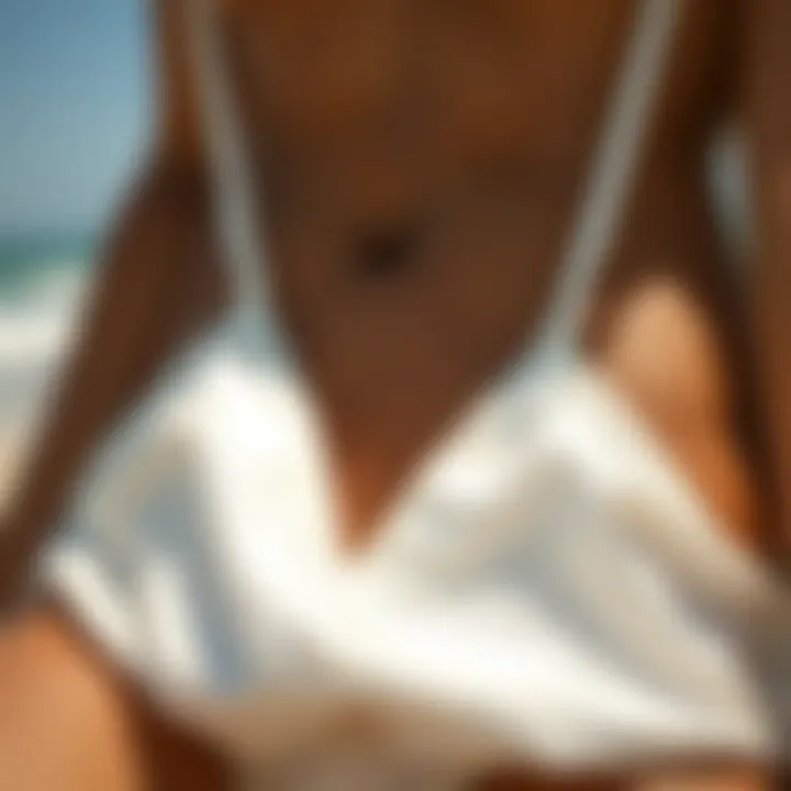 Close-up of fabric texture showcasing sustainability in swimwear