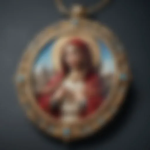 Intricately designed Virgin Mary necklace showcasing craftsmanship