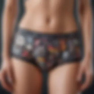 Creative display of face printed underwear showcasing unique designs.