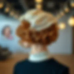 An elegant plopping cap designed for curly hair