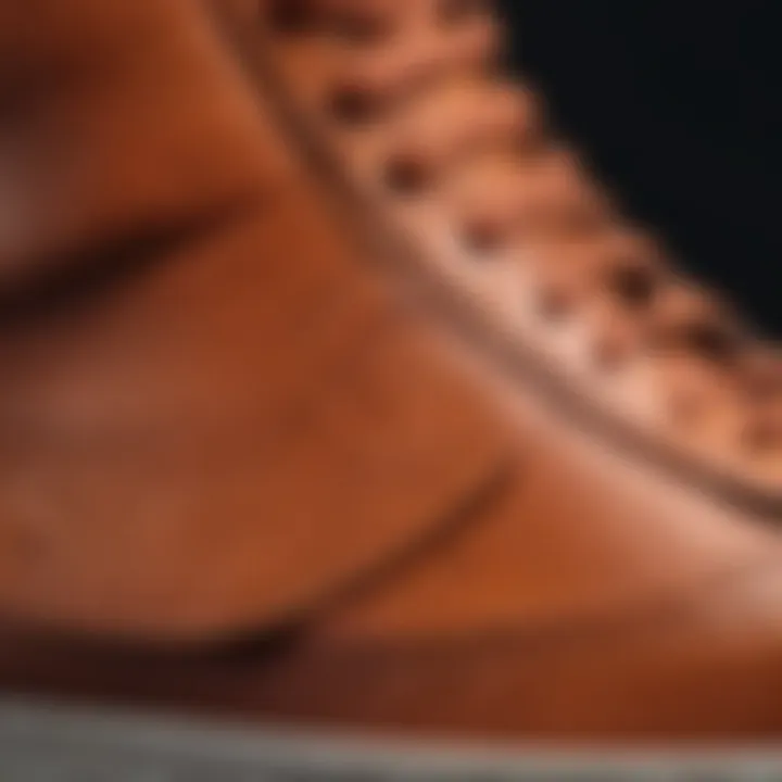 Close-up of Nike Blazer Leather showcasing its texture and design