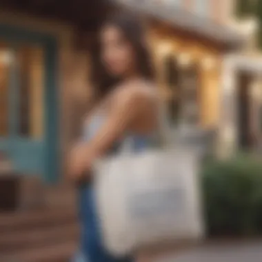 Person using Simply Southern tote in a casual setting