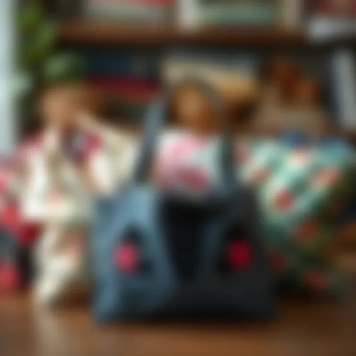 An array of sustainable fabrics used for crafting personalized stitch book bags