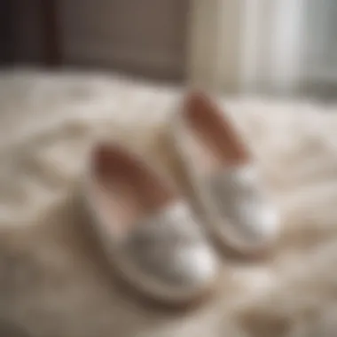 Comfortable pearl slippers displayed in a cozy home environment