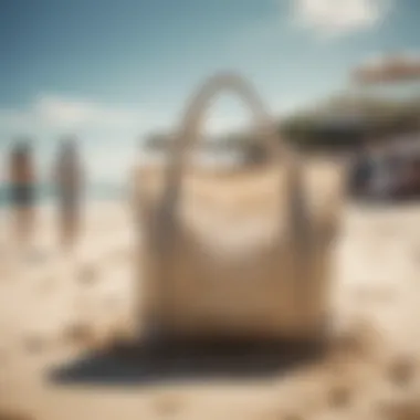 Beachgoers enjoying their time with sand resistant bags