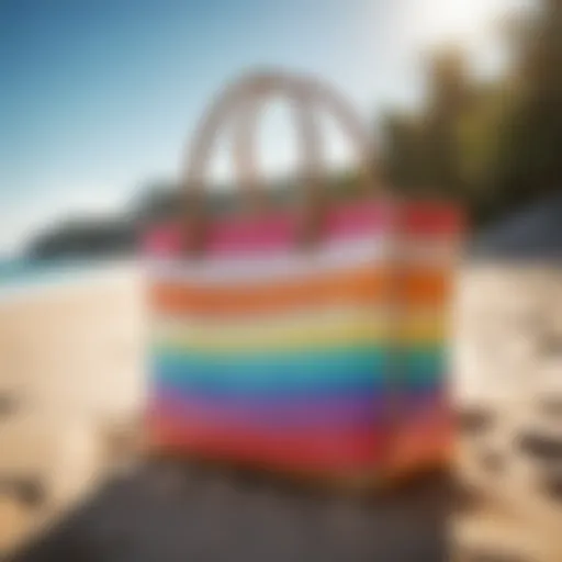 Stylish sand resistant beach bag with vibrant colors