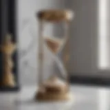 Elegant luxury hourglass on a marble surface