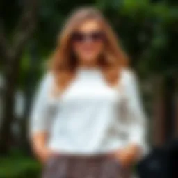 Chic plus size leopard print maxi skirt styled for a casual outing